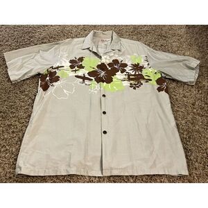 Hilo Hattie The Hawaiian Original Button Up Floral Surf Print Men's Shirt XL